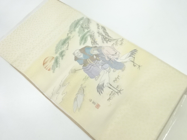 アンティーク　高砂模様織出しはぎれ